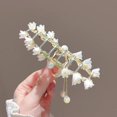 thumbnail image 3 of Clip De Pelo De Borla De Cristal Delicado Flor De Trigo Lirio Del Valle Para El Cabello Horquilla Accesorios, 3 of 3
