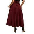 thumbnail image 4 of QENGING Summer Skirts for Women Flare Casual Solid Color Bandage High Waist Skirt Deals, 4 of 4