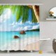 thumbnail image 2 of Cortina de ducha con motivos de playa, cortina de baño lavable de tela impermeable anti-molde incl, anillos de cortina de ducha Afortunado Sencillez, 2 of 4