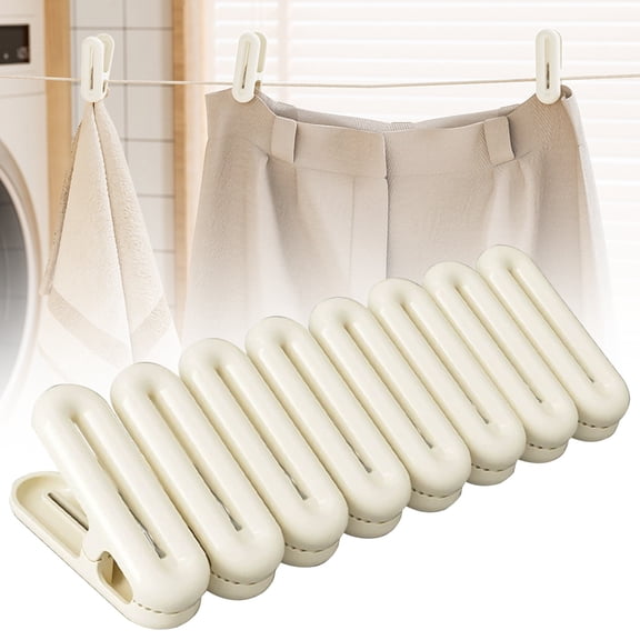 FXMLRLK 8 Pack Plastic Clothes Pins Heavy Duty Clothespins for Laundry, 2.44 Inch Clothesline Clips Clothes Pegs with No Trace Design, Windproof Clothes Clips for Hanging Clothes, Socks, Towel