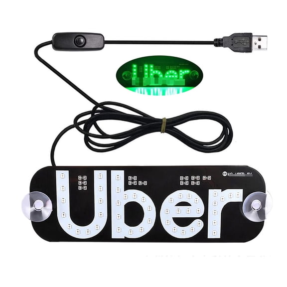 USB Led Light Signs for Car , , Taxi Sign Light Windshield,, Glow LED Sign Decal Stickers with Suction Cups Flashing Hook k on Car Window LED Bright Lights USB Plug