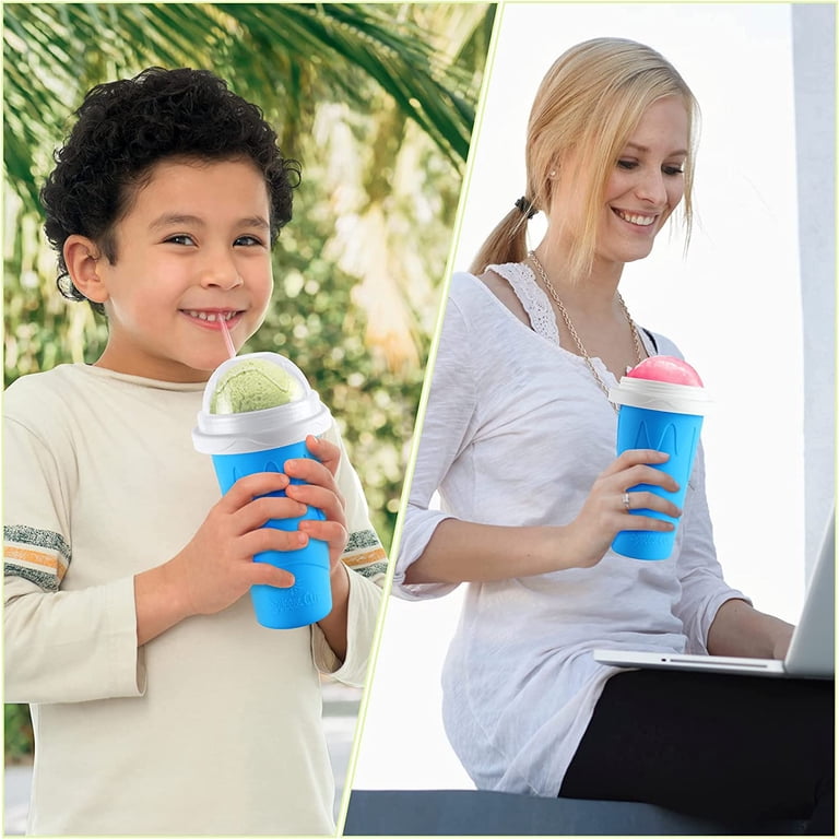 KGKTU Slushy Maker Cup - Portable DIY Frozen Drink Maker For Kids & Family, Double Layer Slushie Machine