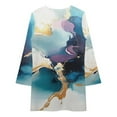thumbnail image 3 of Abstract Floral Splash Art Loose Dress Evening Dress Summer Dresses for Women Luxury Dress Long Sleeved Dress, 3 of 4
