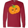 thumbnail image 3 of Inktastic Smiling Pumpkin, Halloween, Orange Pumpkin Long Sleeve T-Shirt, 3 of 5