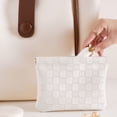 thumbnail image 4 of Checkered Pattern Portable Cosmetic Bag, Mini Travel Makeup Pouch for Purse, Small Zippered Makeup Bag for Lipstick & Essentials, 4 of 6