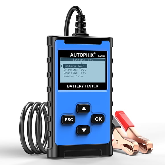 Autophix BAS100 Battery Tester 100-2000CCA Car Batteries Checker Cranking Test Charging Test for Regular Flooded AGM GEL EFB Battery Scanner 12V 24V Battery Diagnostic Analyzer for Cars, Motorcycles