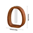 thumbnail image 2 of Glass Test Tube Vase with Walnut Wood Frame - Hydroponic Holder for Home & Office, Modern Flower Stand for Bonsai, Herbs & Small (Transparent Design), 2 of 6