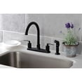 thumbnail image 2 of Kingston FB7790SVLSP Serena Two-Handle 4-Hole 8" Centerset Kitchen Faucet with Side Sprayer in Matte Black, 2 of 7