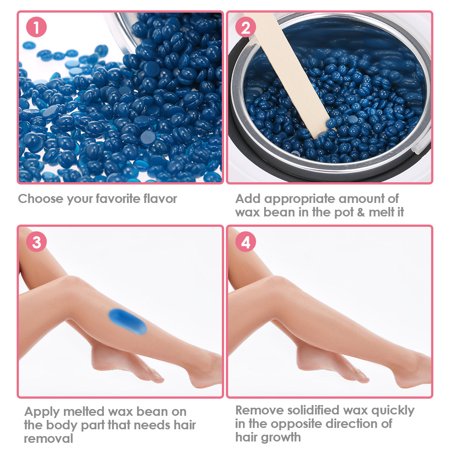 Wax Warmer Kit Hair Removal Tool Kit Waxing Machine With 4 Flavors