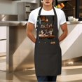 thumbnail image 3 of Kitchen 2 Pack Bib Apron - Adjustable Chef Apron with Unique Wooden Table Design & 2 Pockets for Cooking Gardening and Crafting - Perfect for Men & Women, 3 of 5