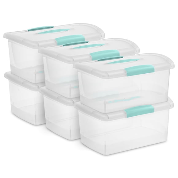 Caja de Almacenamiento Sterilite Paquete de 6 Medianas Apilables 39x25x18 cm