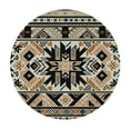 thumbnail image 2 of JRXY Round Tablecloth with Elastic Edge Bohemian Sofa Ethnic Farmhouse Boho Black White and Orange Multicolor Aztec White, 2 of 7