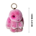 thumbnail image 4 of Bunny Plush Keychain key 6" Cute Chains for Women Plush Bag Charm Easter Basket Stuff Mother's Day Gifts Deep Pink, 4 of 8