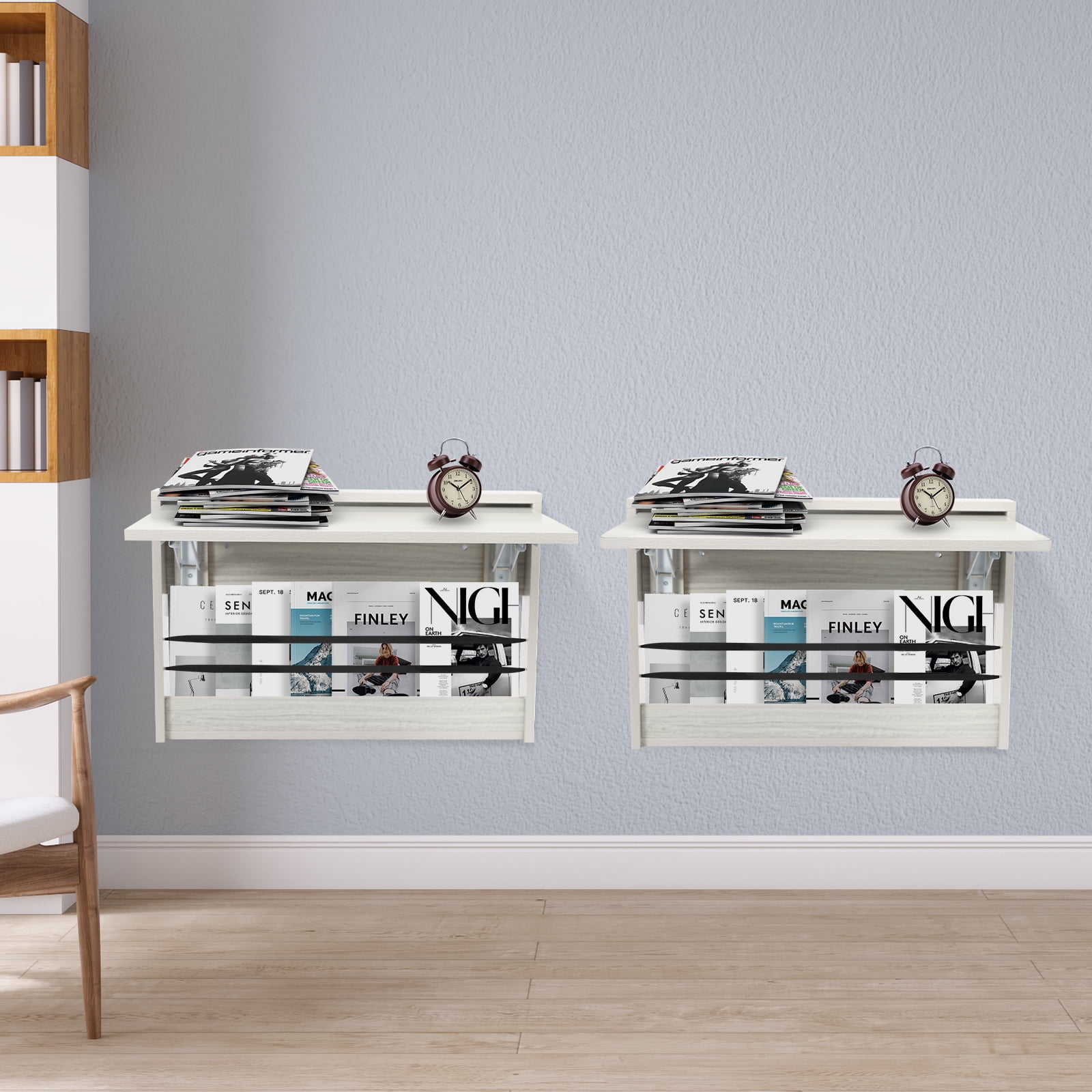 Dwellnix Folding Wall Table Light Gray Fold Down Table Wall Mounted Workbench Home