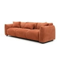 thumbnail image 2 of Kevinplus Mid-Century Modern Comfortable 3 Person Sofa, Lamb Wool Fabric Sofa, With Thick Cushion, Living Room Furniture Bedroom Apartment. Orange, 2 of 8