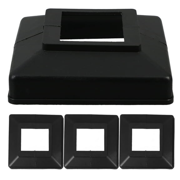 MIPCASE 4Pcs Replacement Fence Post Skirt Black Plastic Trim Enhance Guardrail Appearance Outdoor Spaces