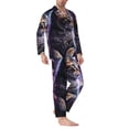 thumbnail image 2 of Fotbe Purple Moon Cat Pijama de Hombre con Estampado de Manga Larga, Conjunto de 2 Piezas, Ropa de Dormir Suave y Cómoda con Bolsillos-Medium, 2 of 7
