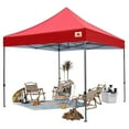 thumbnail image 2 of ABCCANOPY 10' x 10' Red Outdoor Commercial Instant Shelter Metal Patio Pop-Up Canopy, 2 of 8
