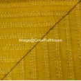 thumbnail image 4 of Vintage Floral Kantha Quilt, Yellow Cotton Bedspread with White Stitched Pattern, Kantha Gudri ( Single 60" x 90" ), 4 of 5