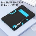 thumbnail image 4 of Fesign Case for Samsung Galaxy Tab S9 Plus 12.4 Inch 2023 / Galaxy Tab S9 FE Plus, Shockproof Protective Case for Samsung Tab S9 Plus with S Pen Holder & Kickstand, Black/Blue, 4 of 8