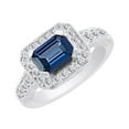 thumbnail image 2 of AFFY (1.6ct) Simulated Blue Sapphire & White Diamond Antique Style Engagement Ring In 14k Solid Gold With Ring Size 6, 2 of 2