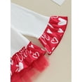 thumbnail image 6 of Bslissey Kids Baby Girls Valentine's Day Outfits Heart Print Long Sleeve Pullovr Tops + Elastic Flare Pants 12M 18M 24M 3T 4T 5T 6T Toddler Spring Fall Daily Clothes, 6 of 8