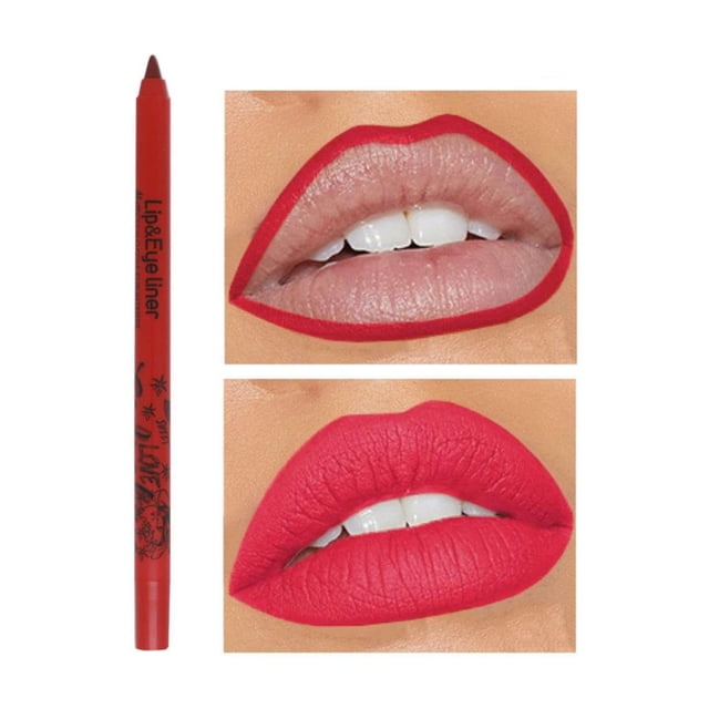 Womens Fashion TFT 20-Color Matte Lip Liner Pen #117 - True Red, Long-Lasting, Lip Shape Definition