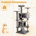 thumbnail image 3 of Gymax 52'' Tall Cat Tree Tower w/2 Condos Plush Padded Perch Sisal Scratching Posts Dark Gray, 3 of 10