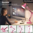 thumbnail image 4 of Lámpara de Escritorio DAPON 2 Modos Clip y Base ajustable de 360° y brazo plegable 3 Colores de Luz, Color Rosa, 4 of 8
