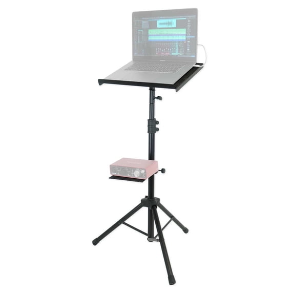 Rockville RLS68 Professional/DJ Tripod Laptop/Tablet/Ipad Stand w/ Dual Trays