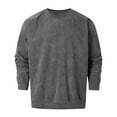 thumbnail image 4 of AWZXDE Men's Solid Color Crewneck Sweatshirt, Casual Home Wear Long Sleeve Pullover Dark Gray,M, 4 of 5