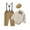 Apricot, variant on CARETOO Baby Boy Clothes Suit 0-24M Infant Tuxedo Long Sleeve Outfits Suspender Pants Bowtie Hat Set