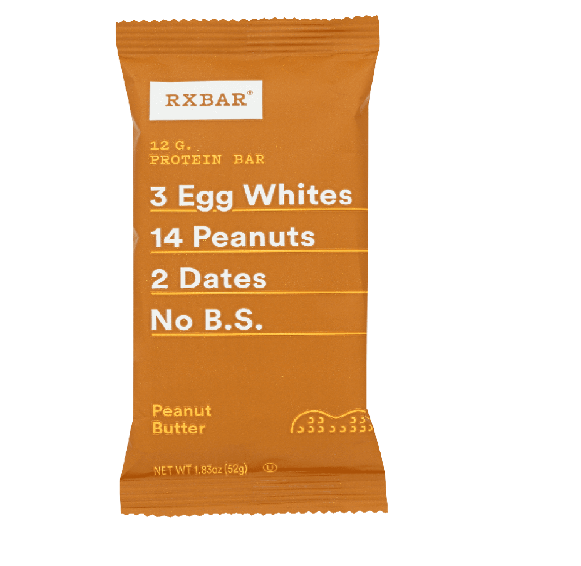 RXBAR Peanut Butter Protein Bar, 1.8 oz [Pack of 12]