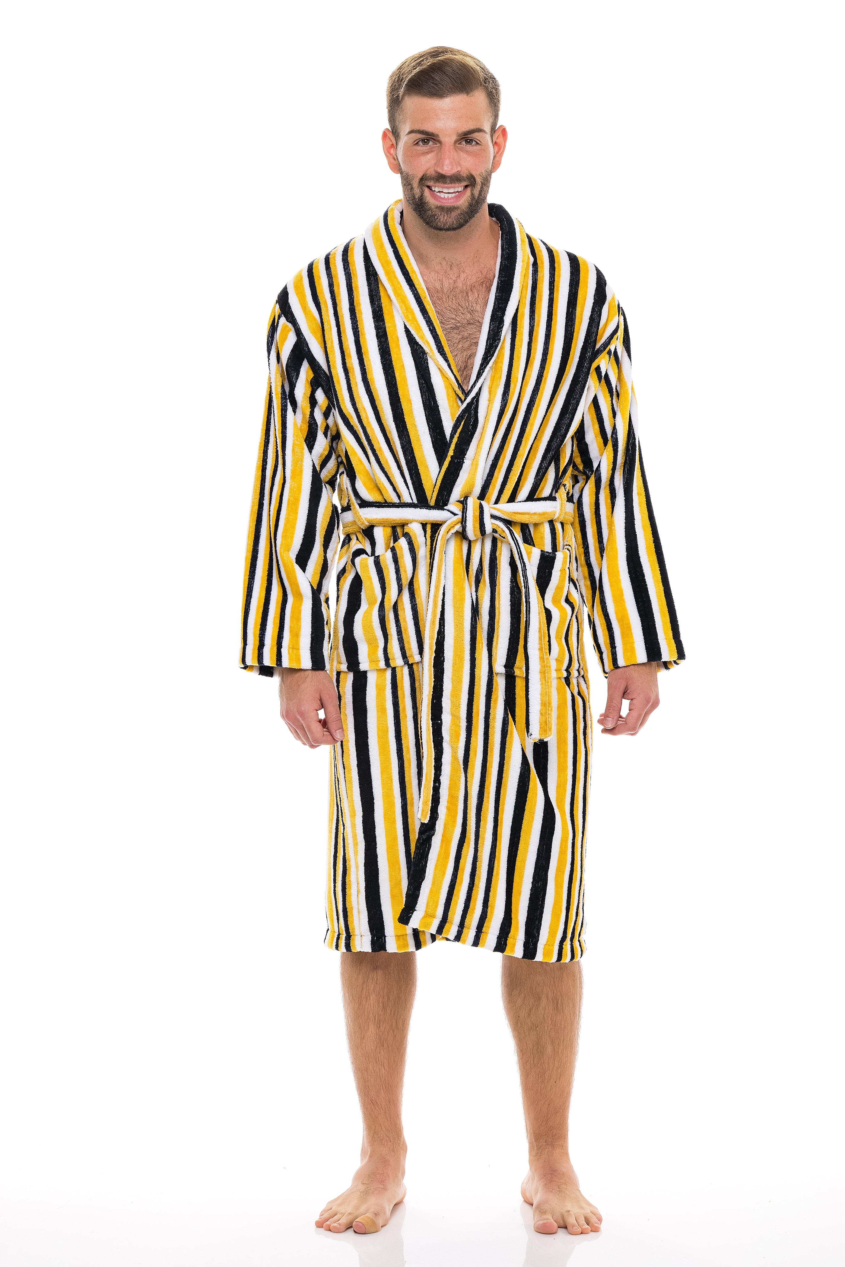Skylinewears Men Terry Cloth Bathrobe Super Absorbent Hotel Spa Robe