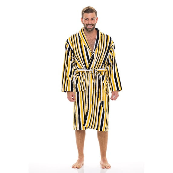 Skylinewears Men Terry Cloth Bathrobe Super Absorbent Hotel Spa Robe Mustard XL