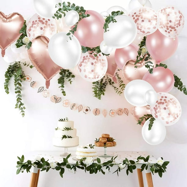 Ensemble de ballons en or rose (50 pièces) ballon en feuille, confettis et  latex