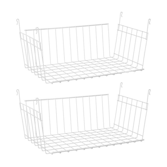 ClosetMaid Panier Suspendu 17 Pouces de Large pour Étagères en Fil Métallique, Blanc (2 Pk)