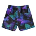 thumbnail image 2 of Kids' Beach Pants Comfortable Swim Trunks Neon Blue-purple Green Butterfly Shorts for Pool Vacation and Lounge Wear 3T, 2 of 8