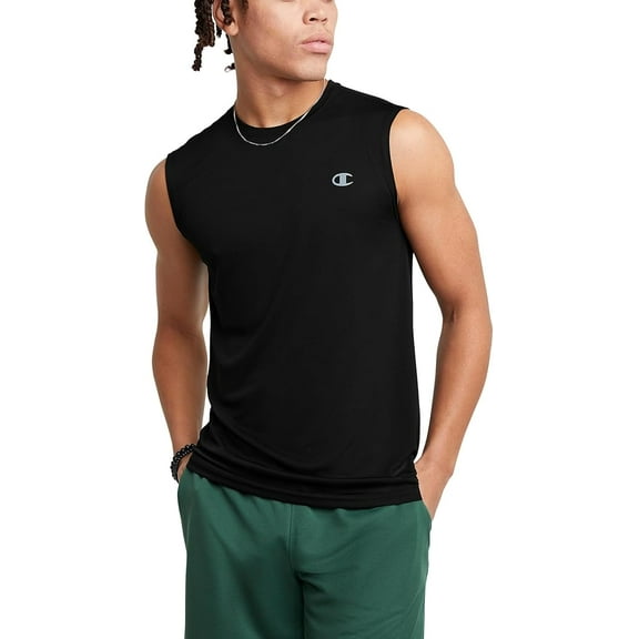 Champion BLACK Men's Big & Tall Sport Muscle Tank Top, US 2X