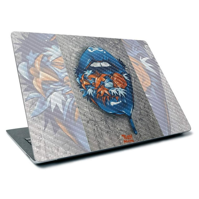 MightySkins Carbon Fiber Skin for Microsoft Surface Laptop 3 13.5" (2019) - Blue Lips,Textured Carbon Fiber Finish,Easy to Apply, Remove, and Change Styles,