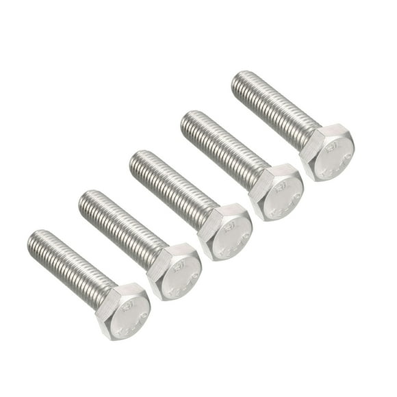 Unique Bargains M12 Thread 50mm 304 Stainless Steel Hex Head Screws Bolts 5pcs
