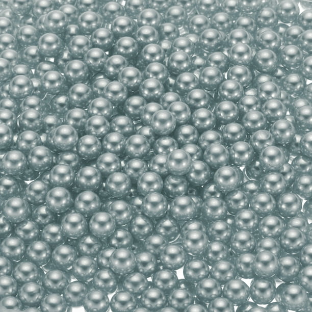 Uxcell 1000Pcs Faux Pearl for Crafting, 8mm No Hole ABS Round Pearls Beads for Cosmetic Boxes, DIY, Silver Grey