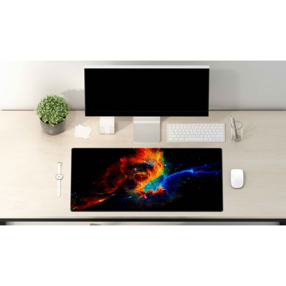 Large Mouse Pad, Full Desk XXL Extended Gaming Mouse Pad-Desk Pad- universe - Portable Large Desk Pad - Non Slip Water Resistant Rubber Base-Gaming Mouse Pad Keyboard Pad