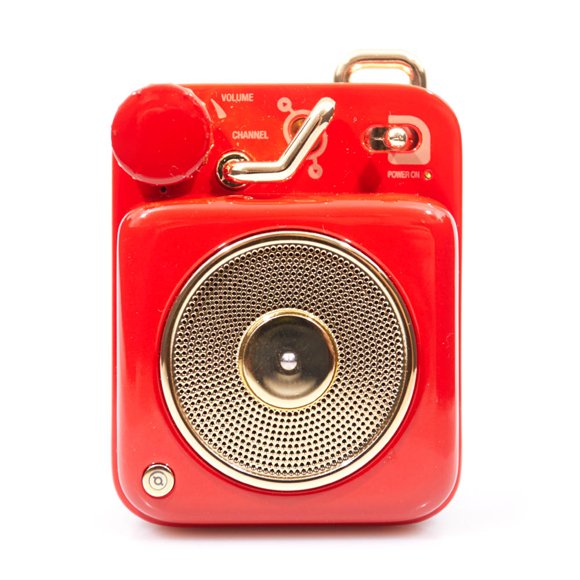 Button Scarlet Mini Portable Wireless Bluetooth Speaker Retro Home Decoration Vintage Gi-RED