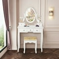 thumbnail image 3 of Costway Vanity Table Dressing Table 5 Make Up Table Stool White, 3 of 12