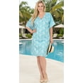 thumbnail image 4 of HAPPY BAY Women's Summer Loose Caftan Mini Loungewear Tunics 2X-3X Aqua, Pasley, 4 of 4