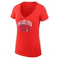 thumbnail image 2 of Women's G-III 4Her by Carl Banks Red Philadelphia 76ers Filigree Logo V-Neck Fitted T-Shirt, 2 of 3
