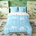 thumbnail image 3 of Erosebridal Dinosaur Skull Bedding Comforter Set, Blue White King Bedding Sets, 3 of 6