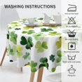 thumbnail image 4 of St. Patricks Day Tablecloth 70X70 Inch Round Green Watercolor Shamrock Table Cloth Dust-Proof Wrinkle Resistant Rustic Spring Table Covers for Holiday Party Dining, 4 of 6