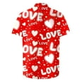 thumbnail image 4 of WREESH Men's Happy Valentine's Day Printed Shirt Button Up Shirts Short Sleeve Hawaiian Shirt Summer Tops Multicolor, 4 of 5